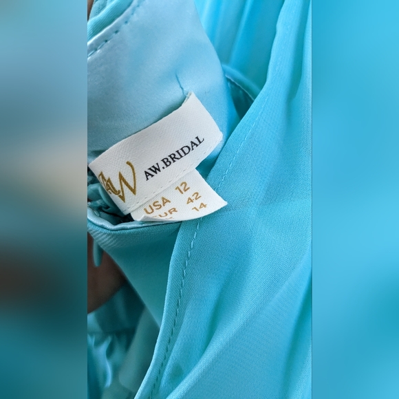 AW Dessa Bridesmaid Prom Formal Special Occasion Wedding Guest Dress, 12, Blue - Picture 6 of 7